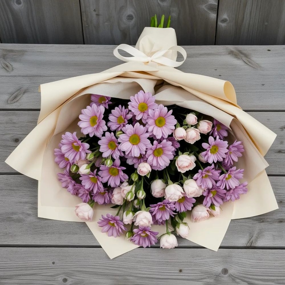 Букет цветов из: Розы и Хризантемы в Богородицке