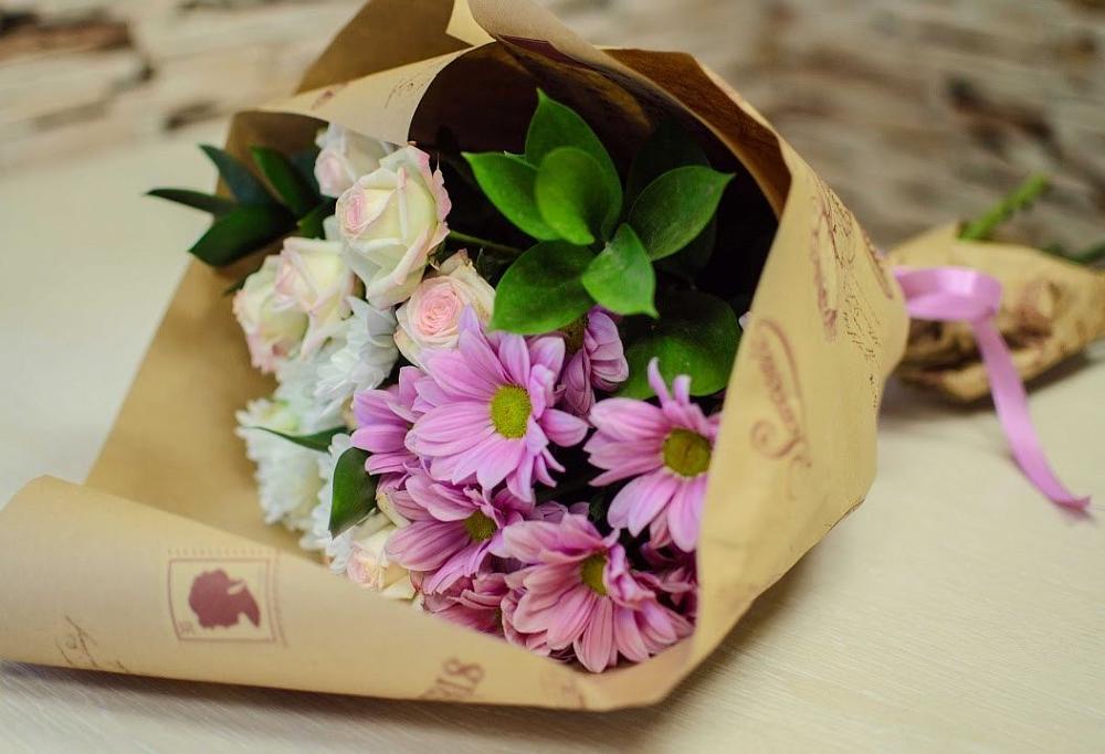 Букет цветов из: Розы и Хризантемы в Богородицке