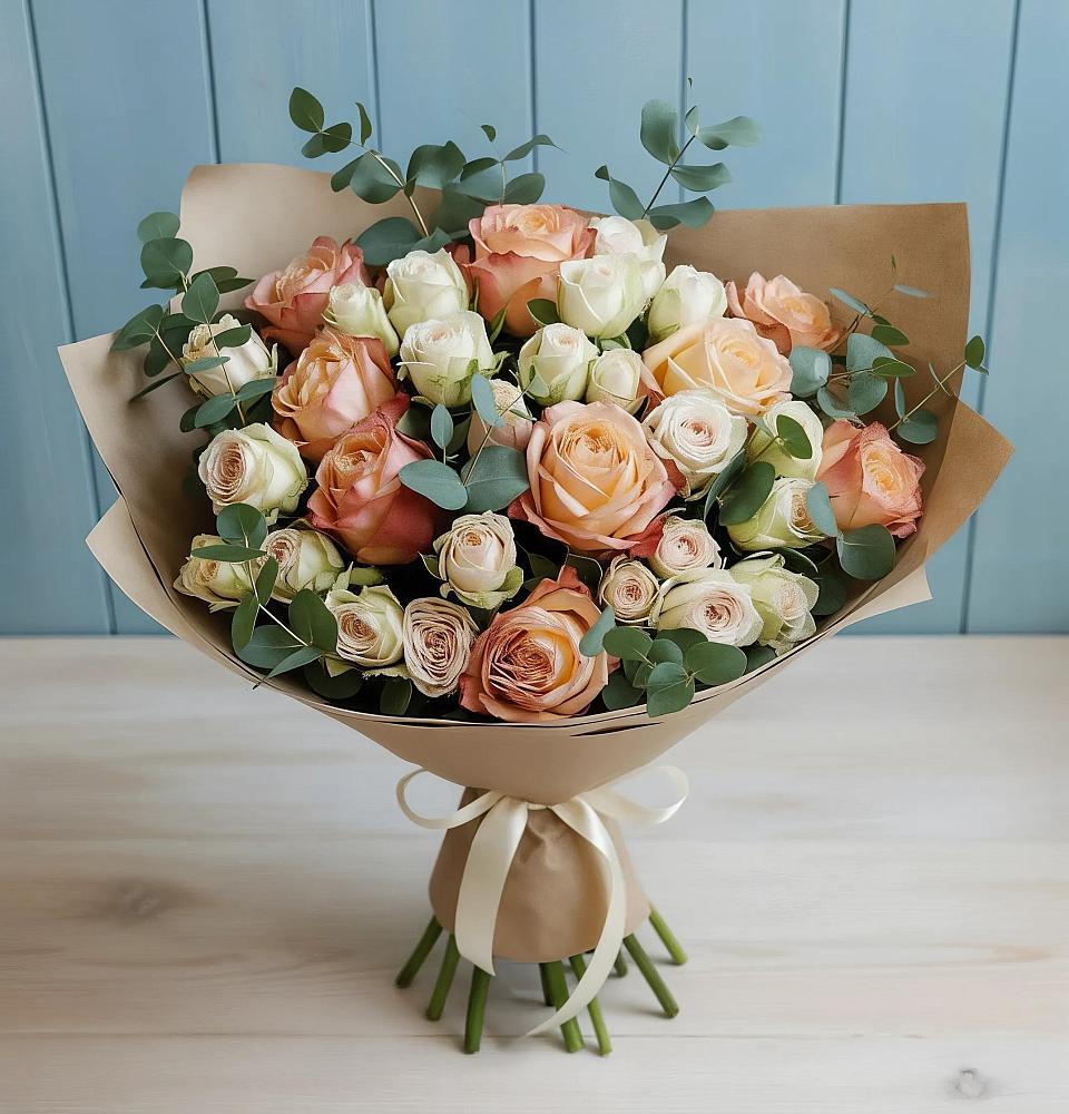 Букет цветов из: Альстромерии и Розы в Богородицке