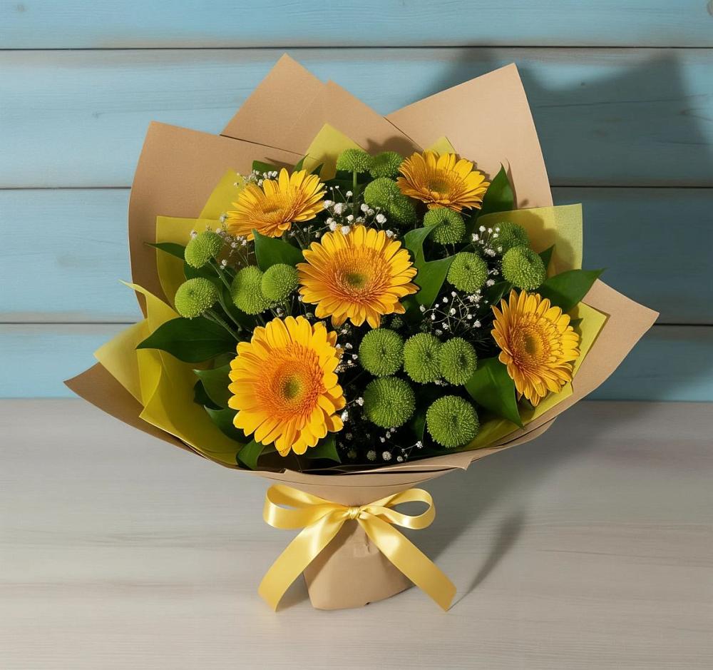 Букет цветов из: Герберы и Хризантемы в Богородицке