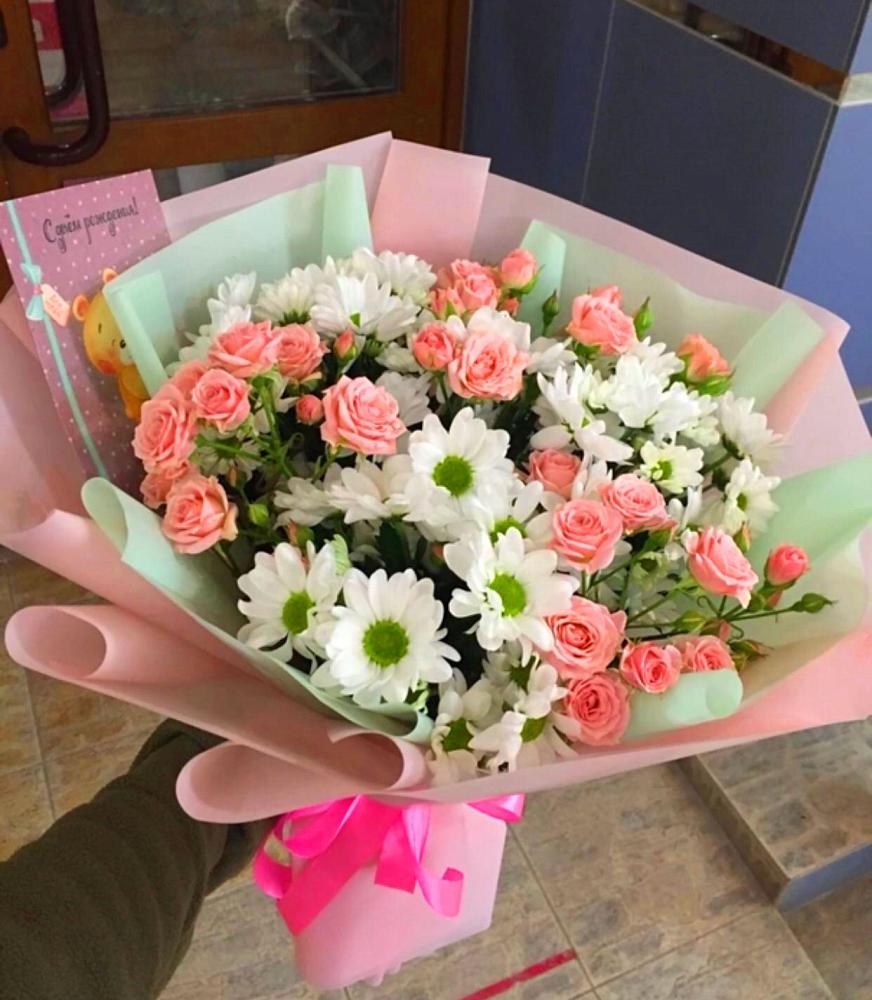 Букет цветов из: Розы и Хризантемы в Богородицке