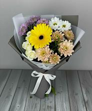 Букет цветов из:  Розы, Герберы и Хризантемы в Богородицке