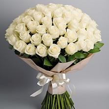 Букет 101 беля роза Белоснежка в Богородицке