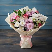 Букет цветов из:  Хризантемы, Альстромерии и Розы в Богородицке