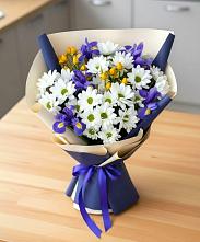 Букет цветов из:  Розы, Ирисы и Хризантемы #REPLACE_PRED# Богородицке