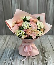Букет цветов из:  Гвоздики, Розы и Хризантемы в Богородицке