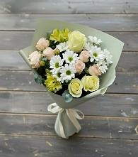 Букет цветов из:  Альстромерии, Розы и Хризантемы в Богородицке