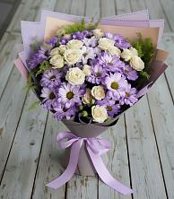 Букет цветов из:  Хризантемы и Розы в Богородицке